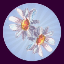 DAISIES & RAYS by SHARON SHARPE stickers