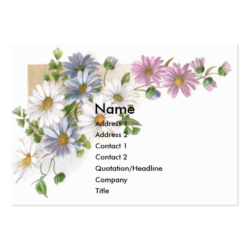 Daisies Victorian Trade Card Business Card Templates