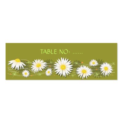 Daisies Wedding Party Table Place Card Simple Business Cards by Ruxique