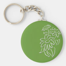 daisies white key chain