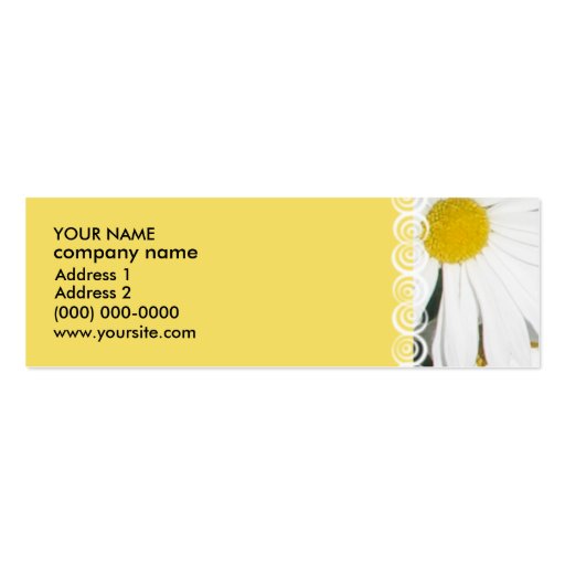 Daisies Yellow Profile Card Business Card Templates (front side)