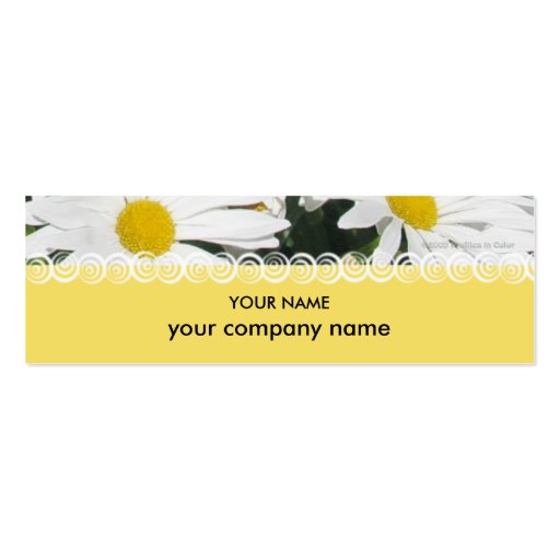 Daisies Yellow Profile Card Business Card Templates (back side)