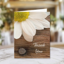 Daisy and Barn Wood Country Thank You Note Card