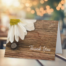 Daisy and Barn Wood Country Thank You Note Card