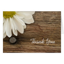 Daisy and Barn Wood Country Thank You Note Card