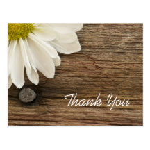 Daisy and Barn Wood Country Thank You Postcard