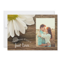 Daisy and Barn Wood Country Wedding Save the Date Personalized Invitation
