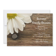 Daisy and Barn Wood Family Reunion Invitation invitation