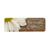 Daisy and Barn Wood Return Address Label