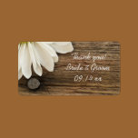 Daisy and Barn Wood Wedding Thank You Label labels
