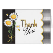 Daisy and Bubble Bee Thank You Card
