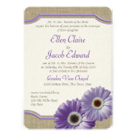 Daisy and Burlap Lavender Purple Custom Announcement