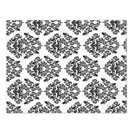 Daisy and Damask Wedding Invitation