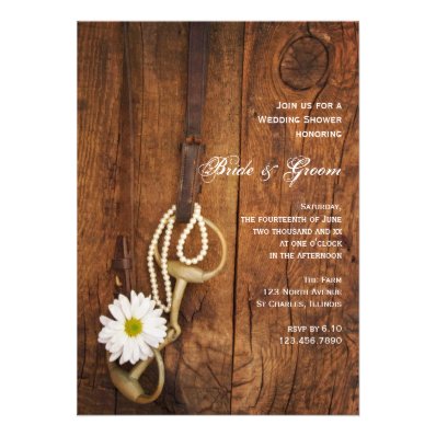 Daisy and Horse Bit Country Wedding Shower Invite