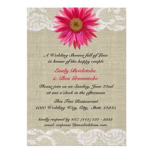 Daisy and Lace Bridal Shower Announcements