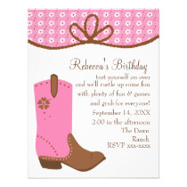 Daisy and Lasso Cowgirl Boot invitations