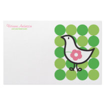 Daisy Baby Chick Dots Cute Fun Custom Stationery