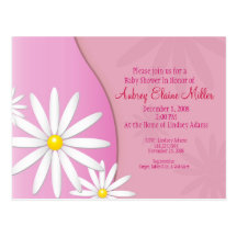 Daisy Baby Shower Invitation Post Card