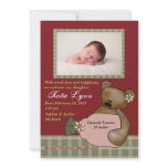 Daisy Bear Photo Birth Announcement