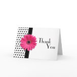 Daisy Black White Polka Dot Wedding Thank You cards