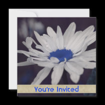 Daisy Blue Center Flower Party Shower Invitation by SmilinEyesTreasures Daisy Blue Center Flower Party Shower Invitation