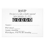 Daisy Border Modern RSVP Wedding Response Personalized Invites