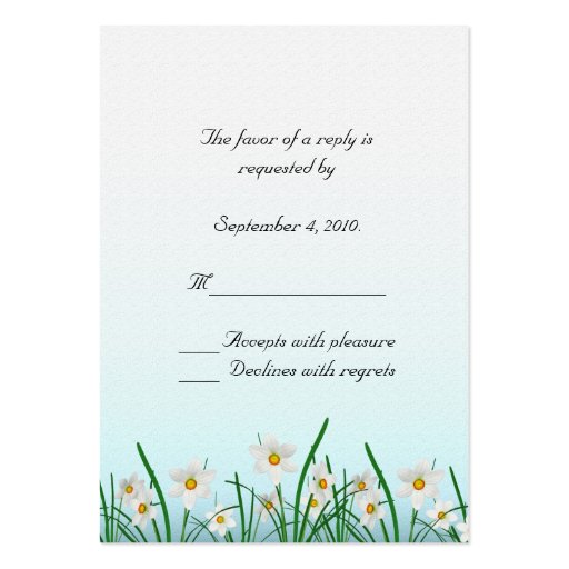 Daisy Border RSVP Card Business Card (front side)