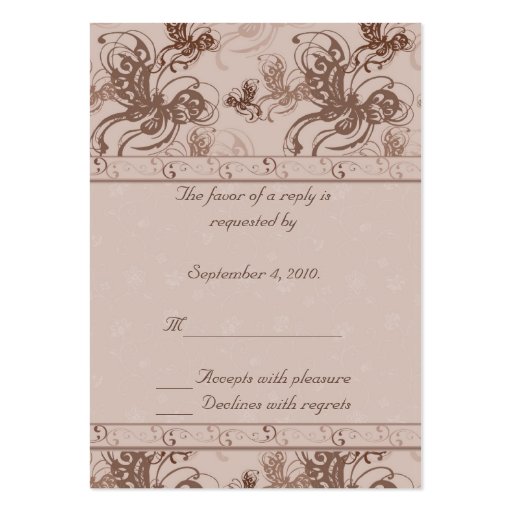 Daisy Border RSVP Card Business Card Templates (front side)