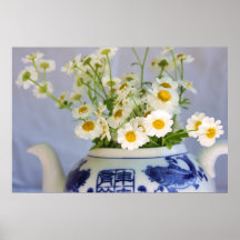 Daisy Bouquet in a Teapot Poster