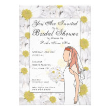 Daisy Bridal Shower Invitation - Red Hair