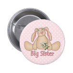 Daisy Bunny Big Sister Pinback Buttons