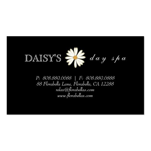 Daisy Business Card Black White (back side)