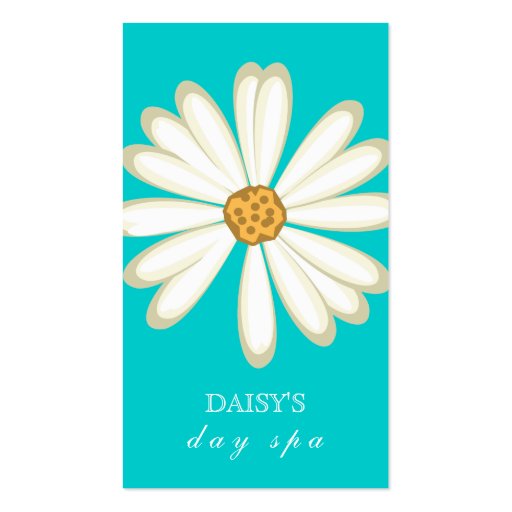 Daisy Business Card Turquoise Blue (front side)