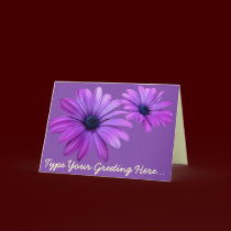 Daisy Card Blue Flowers Custom Greeting Cards