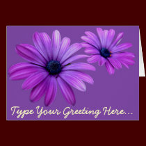 Daisy Card Blue Flowers Custom Greeting Cards cards