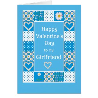 Daisy Chains Patchwork Valentine for a Girlfriend Card