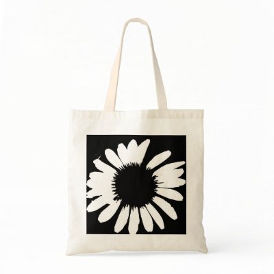 Daisy Crazy - Black & White Daisy Bag by BrattiGrl