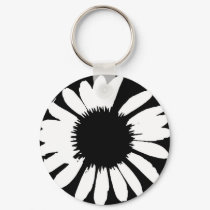 Daisy Crazy - Black & White Daisy Keychain by BrattiGrl Daisy Crazy - Black & White Daisy Keychain