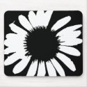 Daisy Crazy - Black & White Daisy Mouse Pad mousepads