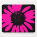 Daisy Crazy Hot Pink & Black Mouse Pad mousepads by BrattiGrl Daisy Crazy Hot Pink & Black Mouse Pad mousepads