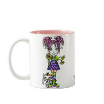 "Daisy" Cute Cat Flower Fae Art Mug mugs
