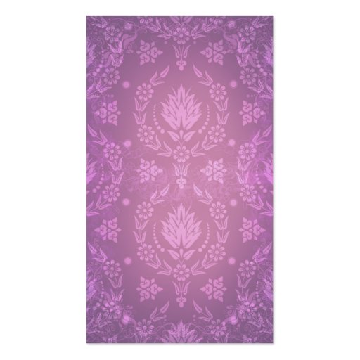Daisy Damask, Ghostly in Shades of Plum and Pink Business Card (front side)
