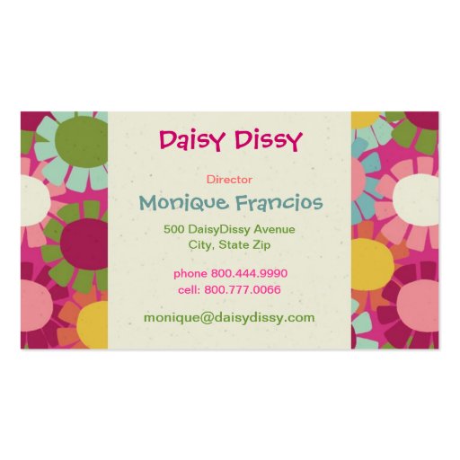 Daisy Dissy - Pink - Business Card (front side)