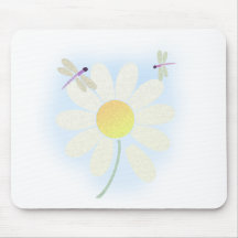 Daisy Dragonflies Mouse Pads
