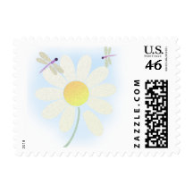 Daisy Dragonflies Postage Stamps