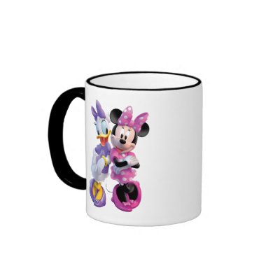 Daisy Duck And Minnie leaning against each other mugs