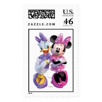 Daisy Duck And Minnie leaning against each other postage
