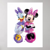 Daisy Duck And Minnie leaning against each other Poster