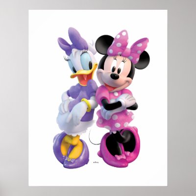 Daisy Duck And Minnie leaning against each other posters