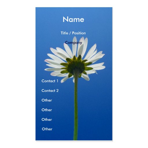 Daisy Flower Business Card vertical (front side)